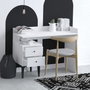 Hanah Home Dec0088 Mesa de Estudio Blanca de 100cm en Tablero de Partículas Recubierto de Melamina